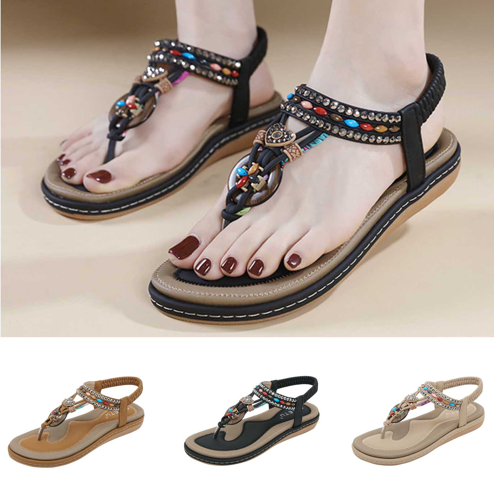 Lovskoo 2024 Women's Sandals Open Toe Slingback Flip-Flops