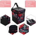 thumbnail image 2 of Hearts Battle Leak-Proof Foldable Car Garbage Can with Lid and Hanging Storage Bag - Mini Trash Can for Car Trash Can, 2 of 6