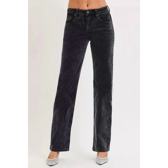 RISEN Tummy Control Mid Rise Straight Leg Corduroy Pants