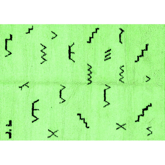 Ahgly Company Indoor Rectangle Solid Green Modern Area Rugs, 4' x 6'