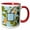 Red/White, variant on 3drose, Initial P- American Arts and Crafts Style Ginkgo Monogram Design, 11oz Mug