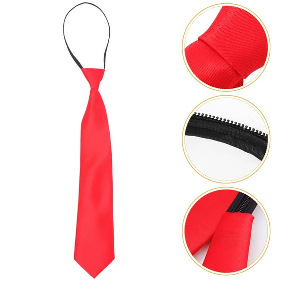 LOLIPPYY Men's Red Polyester Tie Set, Simple Design, Lightweight, Perfect for Parties and Formal Events