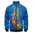 thumbnail image 4 of Chaqueta con cremallera y cuello alto con estampado 3D de música de guitarra divertida para hombre y mujer, ropa informal, chaquetas, abrigos, ropa de hombre, 4 of 5