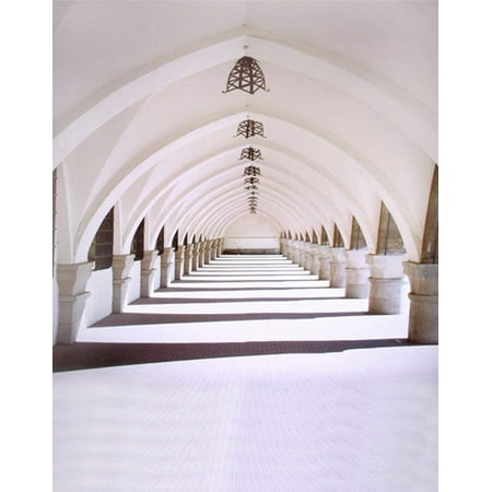 Image of ABPHOTO Polyester White Corridor Photography Backdrops Photo Props Studio Background 5x7ft