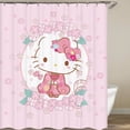 thumbnail image 3 of Cortinas de ducha Kawaii Sanrios Anime Kuromi KTs My Melody pantallas impermeables de dibujos animados con gancho accesorios de baño, 3 of 4