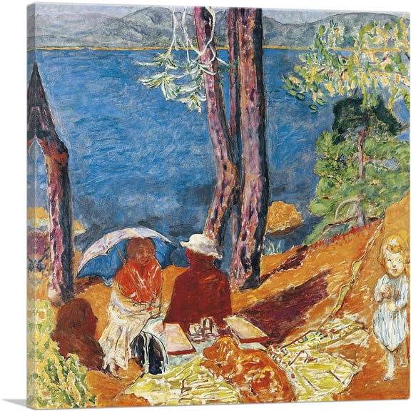 ARTCANVAS Seaside Under The Pines 1921 Canvas Art Print by Pierre Bonnard - Size: 18" x 18" (0.75" Deep)