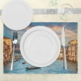 thumbnail image 3 of Ambesonne Venice Place Mats Set of 4, Canal Grande Italy Image, Standard Size, Sky Blue Champagne, 3 of 6