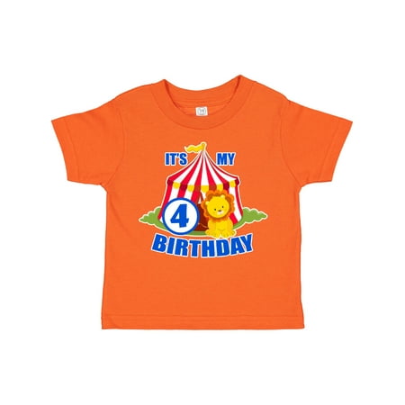 

Inktastic Its My Birthday Circus Tent with Lion 4 Years Old Gift Toddler Boy or Toddler Girl T-Shirt