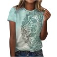 thumbnail image 1 of Camiseta de manga corta con cuello redondo y estampado floral suelto para mujer Pompotops  hkajfhjk466568, 1 of 1