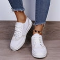 thumbnail image 6 of IUJSOY Womens Fashion Sneakers VIntage Wingtip Lace up Skate Shoes Classic White Walking Shoes, 6 of 7