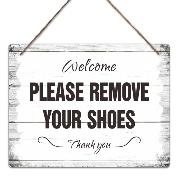 Bienvenido, Por Favor Quítese Los Zapatos, Quítese Los Zapatos, Quítese Los Zapatos, Para La Puerta Principal, Sin Zapatos, Para Decoración Del Porche De La Casa, Quítese Los Zapatos, Para El Hogar