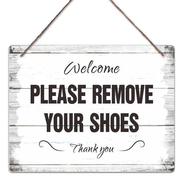 Bienvenido, Por Favor Quítese Los Zapatos, Quítese Los Zapatos, Quítese Los Zapatos, Para La Puerta Principal, Sin Zapatos, Para Decoración Del Porche De La Casa, Quítese Los Zapatos, Para El Hogar