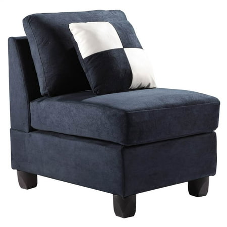 Armless Accent Chair in Navy Blue  Walmart.com