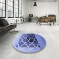 thumbnail image 3 of Ahgly Company Indoor Round Patterned Jeans Blue Area Rugs, 5' Round, 3 of 6