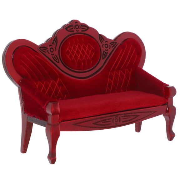 WRITWAA Vintage Miniature Tiny Sofa for Dollhouse, Cute Living Room Furniture Decor, 1 Piece Collectible Accessory