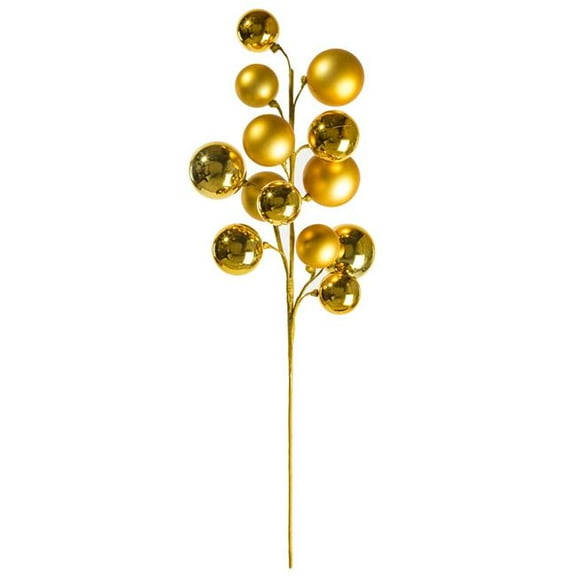 Vickerman N254308 30 in. Gold Matte Shiny Ball Spray 2-3 in. Ornament