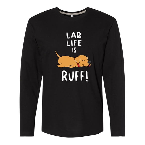 Inktastic Lab Life is Ruff Yellow Labrador Long Sleeve T-Shirt