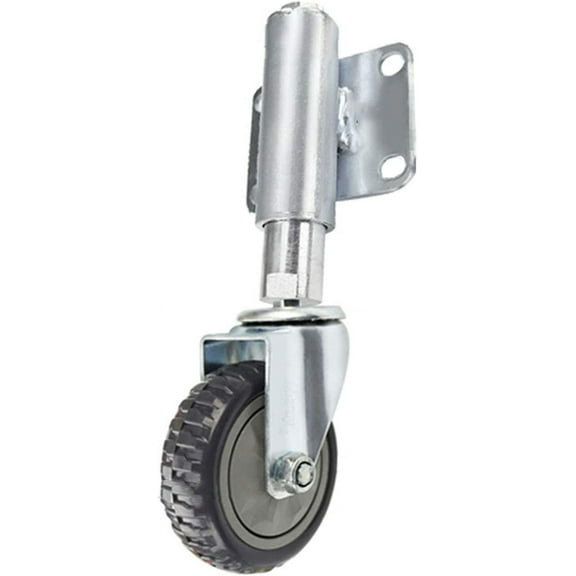 AcserGery Spring Gate Wheels, Heavy-duty Shock Absorber Rotating Caster, Height Adjustable 30/60mm, Nylon Wear-resistant Silent Industrial Wheel (ø100mm) No brake Telescopic 30mm