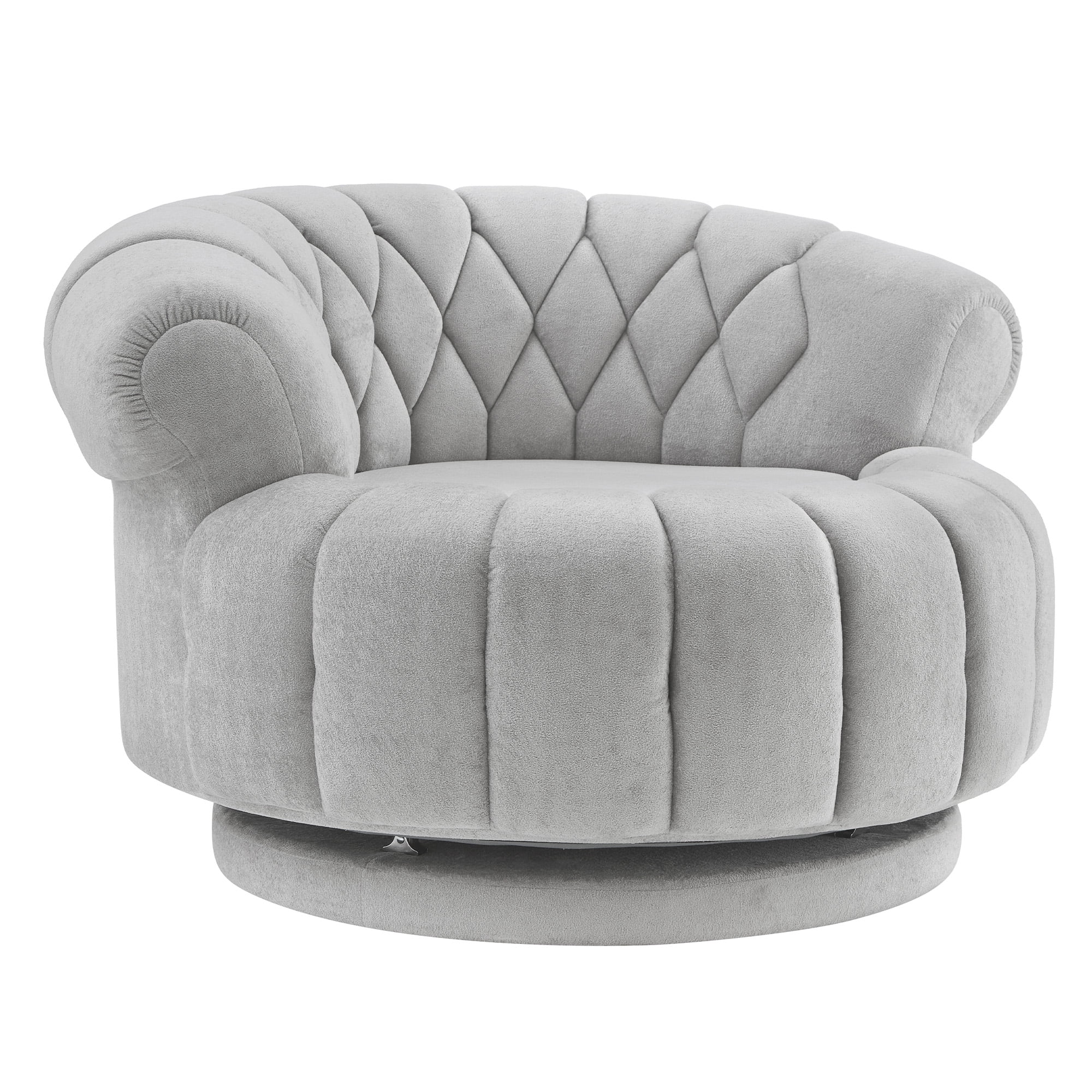 Euroco Swivel Accent Chair 360°Swivel Chair Sofa Barrel Swivel Chair Round Club Chair for Living Room and Bedroom