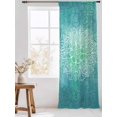 thumbnail image 3 of Sheer Curtains 96 Inches Long, Turquoise Boho Semi Sheer Curtains Light Filtering Window Treatment, Oriental Abstract Motifs Traditional Bohemian Privacy Voile Drapes for Living Room 52x96 Inch, 3 of 7