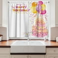 thumbnail image 2 of Ambesonne Birthday Party Kitchen Curtains, Girl Theme Cake, 55"x45", Orange and Pink, 2 of 3