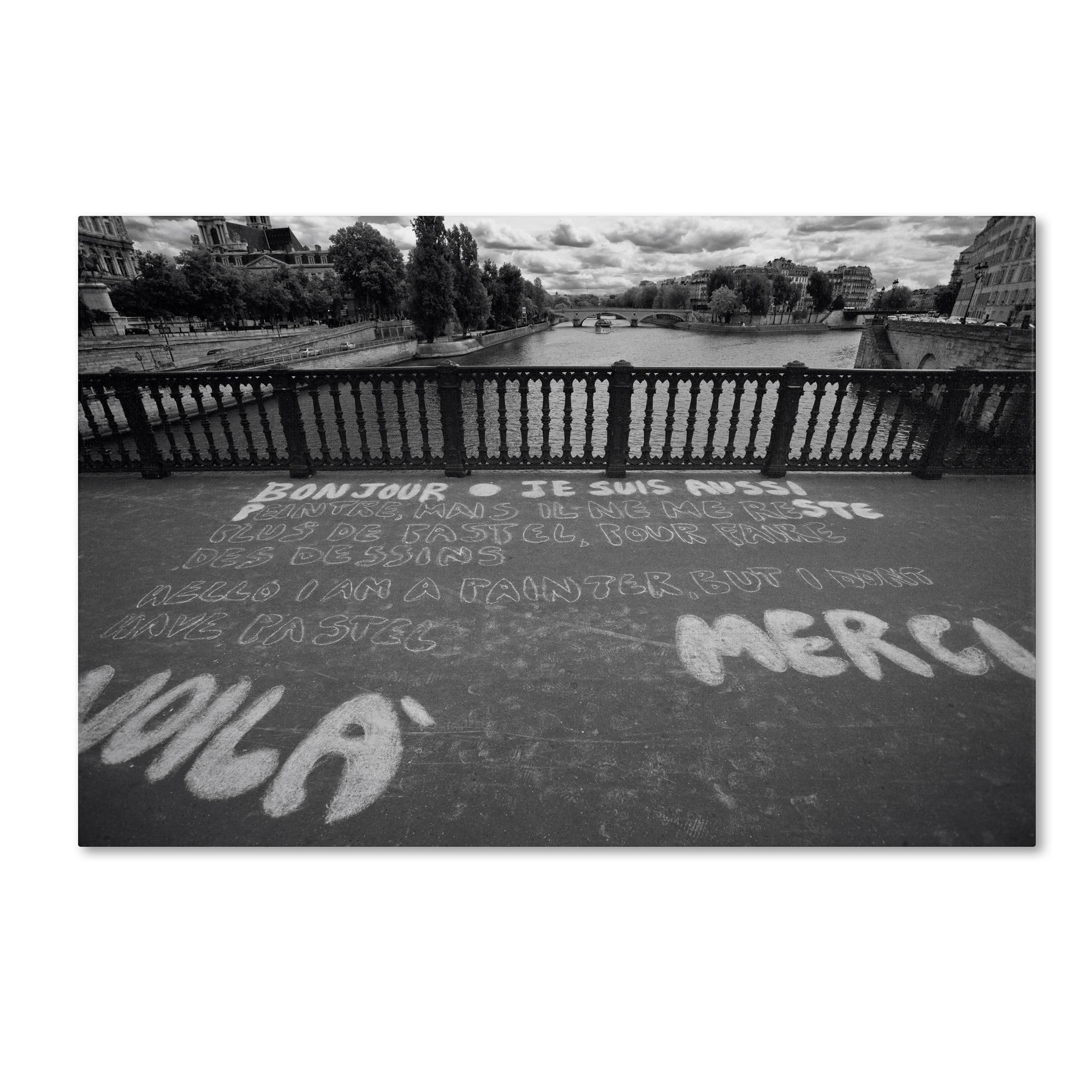 Trademark Fine Art "Paris Bonjour Merci" Canvas Art by Yale Gurney