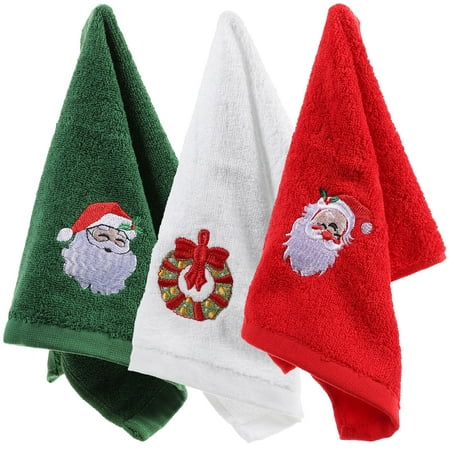 

Gregiular 3pc Xmas Hand Towels - Wreath Snowman Reindeer - Kitchen Decor