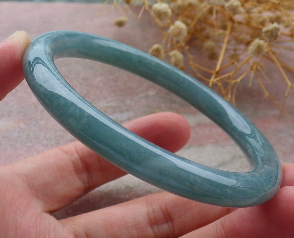 Green Natural A JADE Jadeite Bangle Bracelet 58 mm 684725 TN