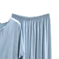 thumbnail image 3 of Bixock Pajamas Set for Women 2 Piece Loungewear Set Short Sleeve Top With Ruffled And Capris Pants Solid Color Indoor Homewear Sleepwear Women Clothings, 3 of 4