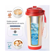 thumbnail image 4 of 500 ml De Vaso Térmico Café Acero Inoxidable Con Popote Bordo Malubero Rojo, Beige, 4 of 5