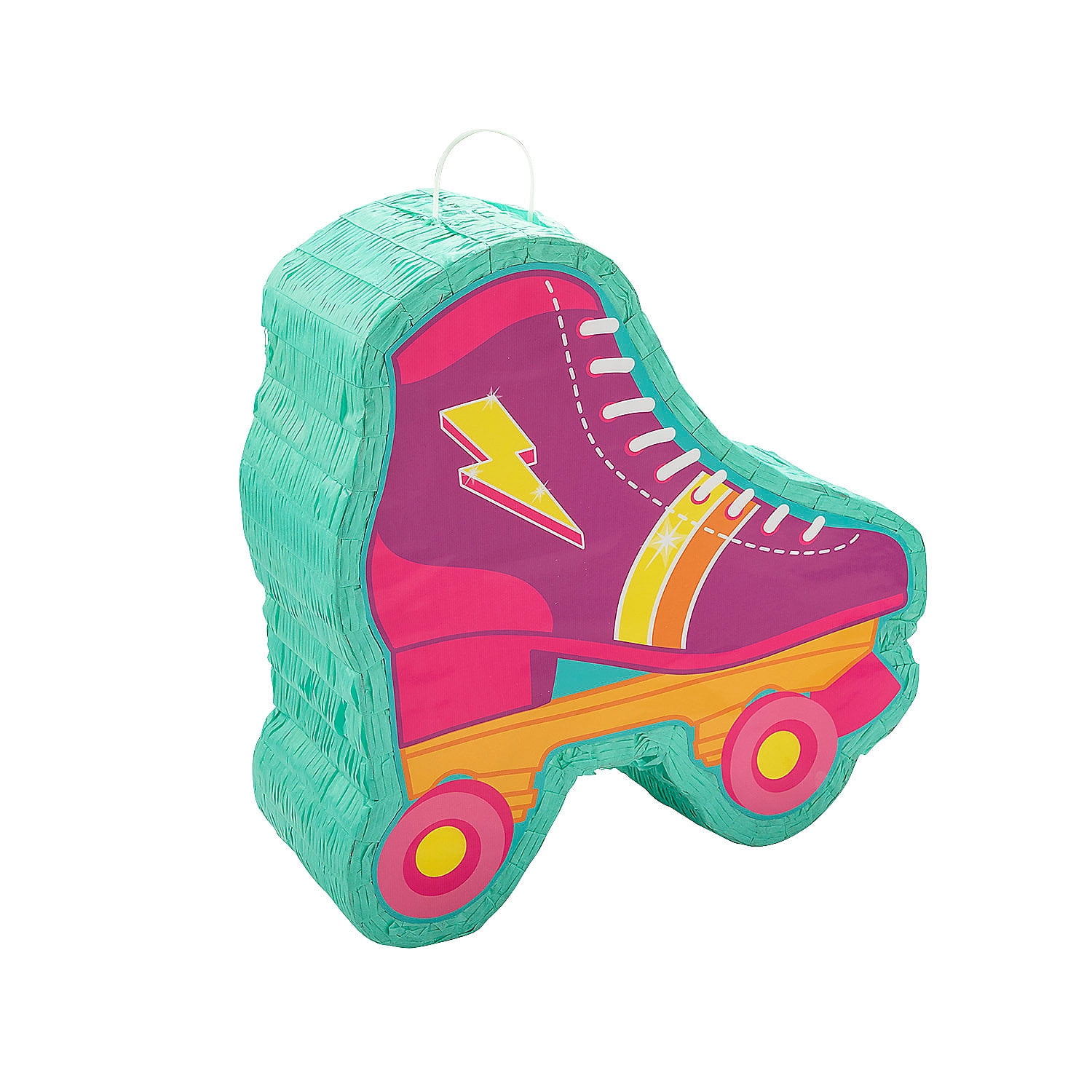 Fun Express Roller Skate Multi-color Asymmetrical Birthday Pinata, 6' x 17'