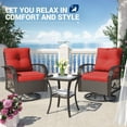 thumbnail image 6 of Poteban Outdoor Swivel Rocker Chairs, 3 Piece Patio Rocking Chairs with Padded Cushions Patio Bistro Furniture Set with Side Table for Porch Balcony Backyard, 6 of 11