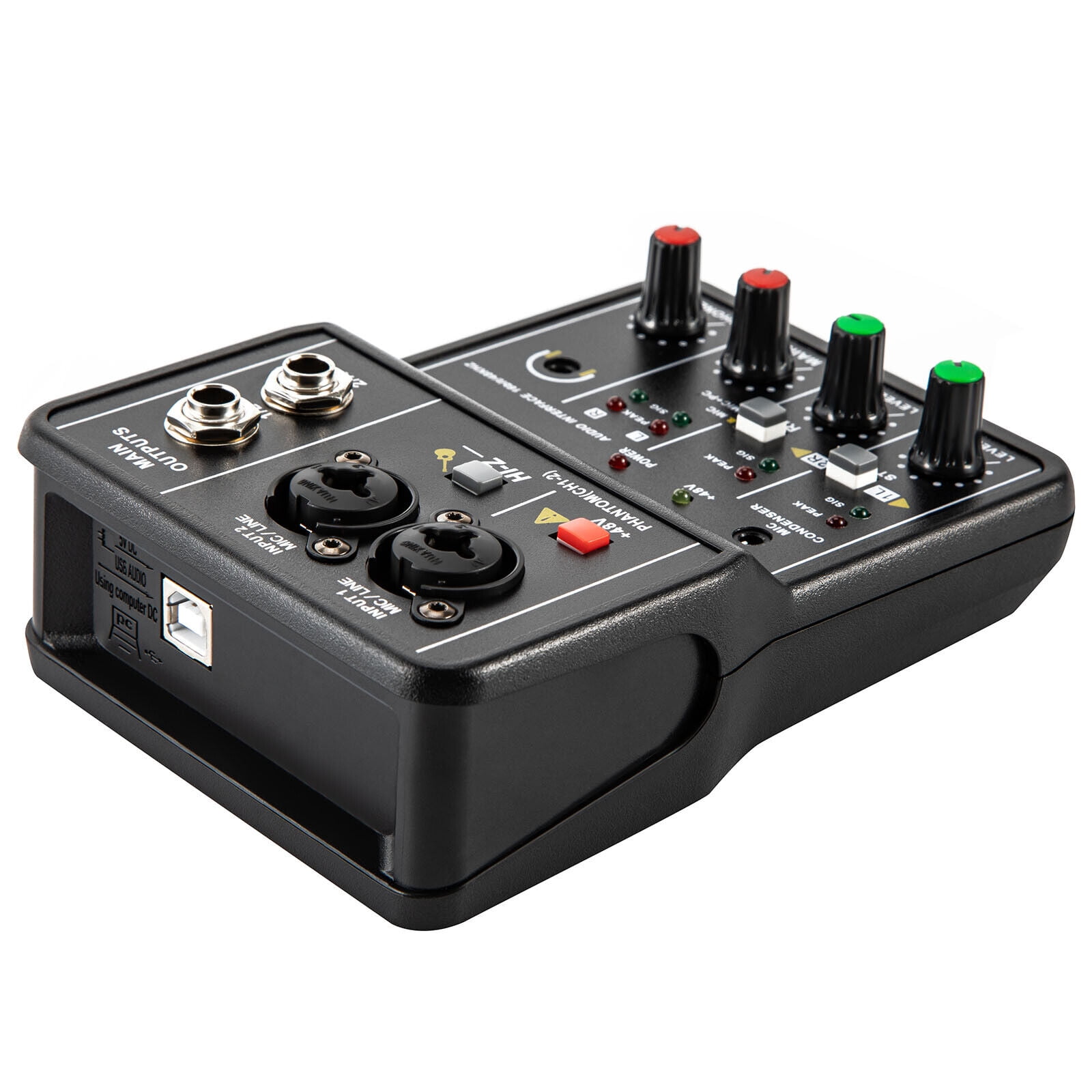 Professional 2/4 Channel Mini Audio Mixer Bluetooth USB DJ Console Multifunctional Digital Sound Card Studio Mixer