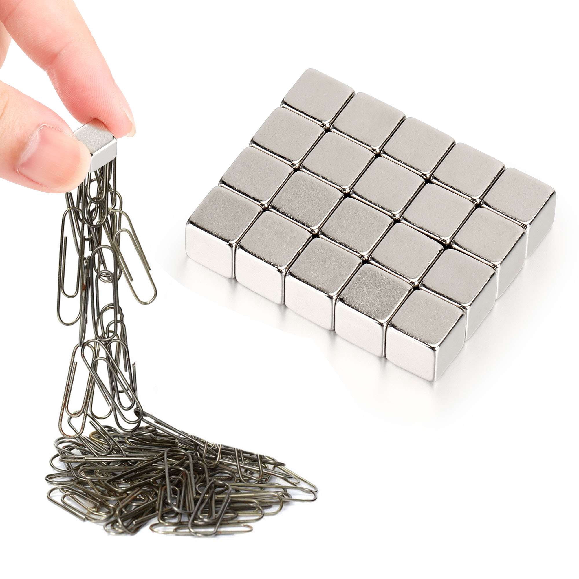 Spencer 80Pcs Cube Neodymium Magnets - 8x8x8mm Rare Earth Block Square Magnets Grade N45 Magnets Fridge Magnets for Office, DIY Crafts, Science, Whiteboard