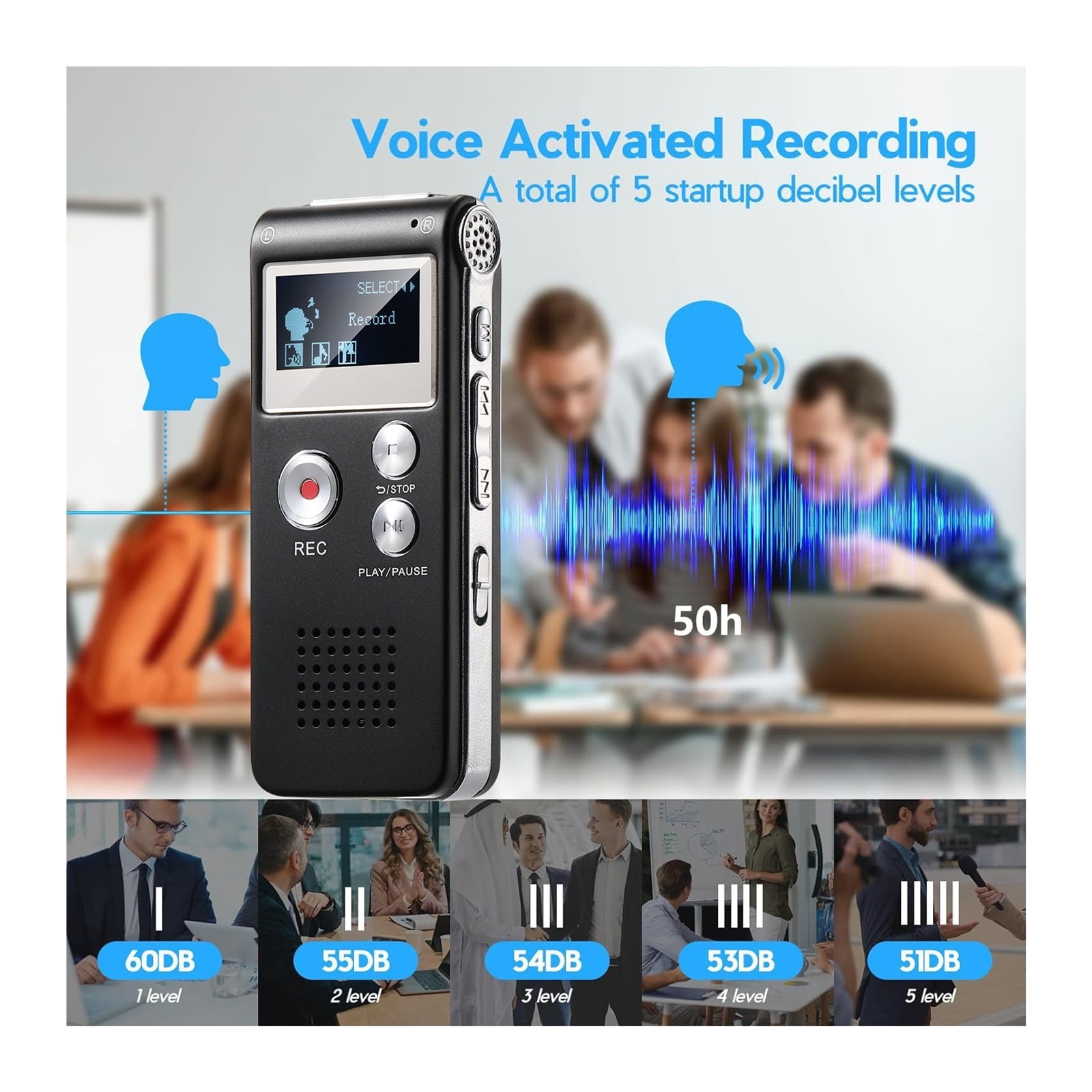 Digital Voice Recorder Voice Activated Recorder Mini Voice Recorder Upgraded Small Audio Recorder ,Powerful Feature