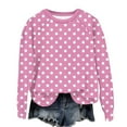 thumbnail image 5 of VEKDONE Women’s Polka Dot Print Sweatshirt Long Sleeve Crewneck Casual Pullover Tops Loose Fit Lightweight Basic Sweatshirts, 5 of 7