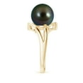 thumbnail image 3 of ANGARA Solitaire Tahitian Cultured Pearl Bypass Split Shank Ring in 14K Yellow Gold for Women | June Birthstone, Birthday, Anniversary, Jewelry Gift for Women | Pearl Ring, 3 of 9