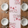 thumbnail image 6 of Valentine's Day Table Runner - 120 Inch Long, Kitchen Dining Table Runner Dresser Scarves, Watercolor Love Roses Dog Truck Pink Plaid Farmhouse Decor for Coffee Tables Wedding Party Banquet, 6 of 8