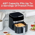 thumbnail image 4 of BLACK+DECKER Purify 4QT Air Fryer, Timer with Auto Shut-off and Shake Reminder, Digital LED Touchscreen and 9 Presets, 1300W up to 400 F, Dishwasher Safe Parts, 4 of 5