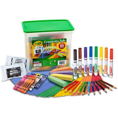 Crayola Creativity Tub, 80 Piece Art Supply Set for Kids