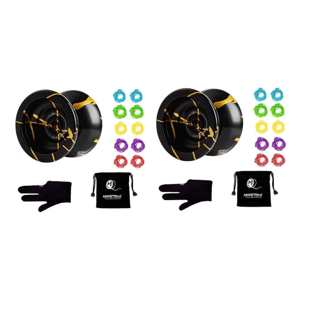 2X N11 Aleación de Aluminio Yoyo Profesional Que No Responde Bola de Yoyo con Bolsa, Guante y 20 Cuerdas