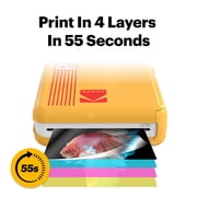 KODAK Mini 2 Retro Bluetooth Portable Photo Printer (2.1x3.4 inches) + 38 Sheets Bundle, Yellow