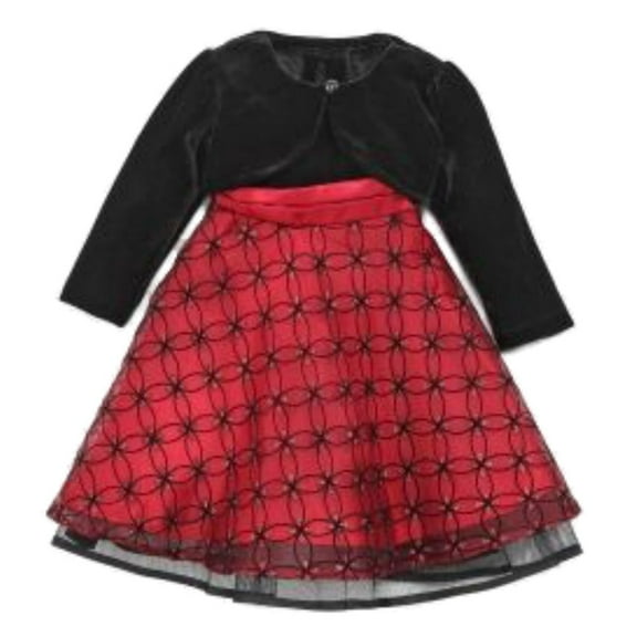 Blueberi Infant Toddler Girl Sparkly Red Sequin Party Dress Holiday Capelet 12m