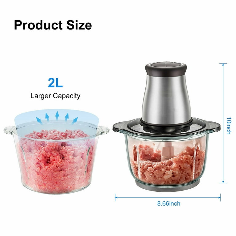 Electric Meat Grinder 500W Home Kitchen Industrial 2L Stainless Steel Food  Processor and Sausage Maker 