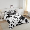 thumbnail image 2 of Baseball Comforter,Football Basketball Bedding Set for Kids Boys,Ball Sports Comforter Set,Hip Hop Grunge Graffiti Artwork Bedding Decor,Black and White Duvet Set Twin Size,Gift for Boys Teens, 2 of 6