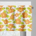 thumbnail image 3 of Ambesonne Orange Valance Pack of 2, Girls Doodle Floral, 54"X12", Apple Green Orange, 3 of 5