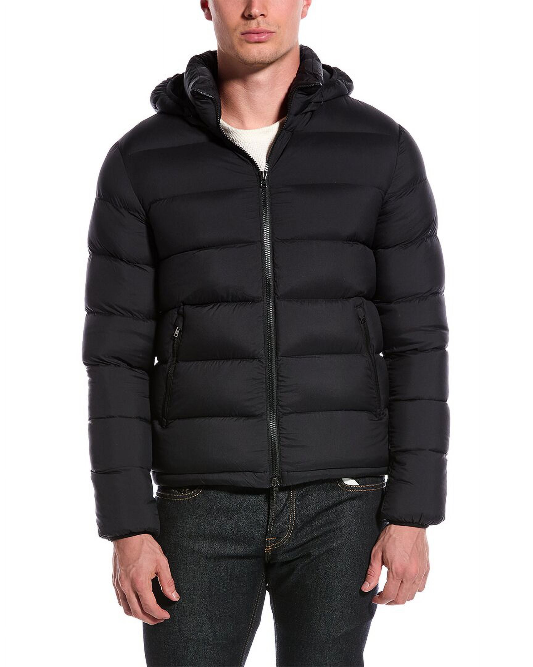 Herno zipped down hooded coat - Black