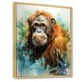 thumbnail image 2 of Designart "Orangutan In The Brown Rainforest I" Orangutan Floater Framed Wall Art Prints, 2 of 5