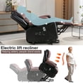 thumbnail image 5 of LEGAHOME Lift Recliner, Electric Power Recliner Chair with Massage Function, PU Leather Lift Chair with Cup Holders and Side Pocket, Wide Seat Recliner Sofa for Elderly, Brown, 5 of 10