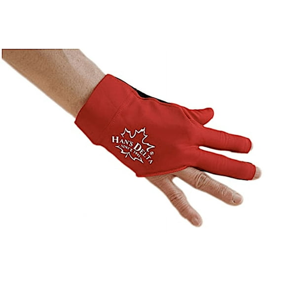 HAN'S DELTA - 061-012-RD-R - Branded Billiard Pool Cue Glove Right Hand - Red